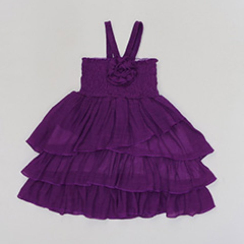 Lele For Kids Purple Layered Sleeveless Dress